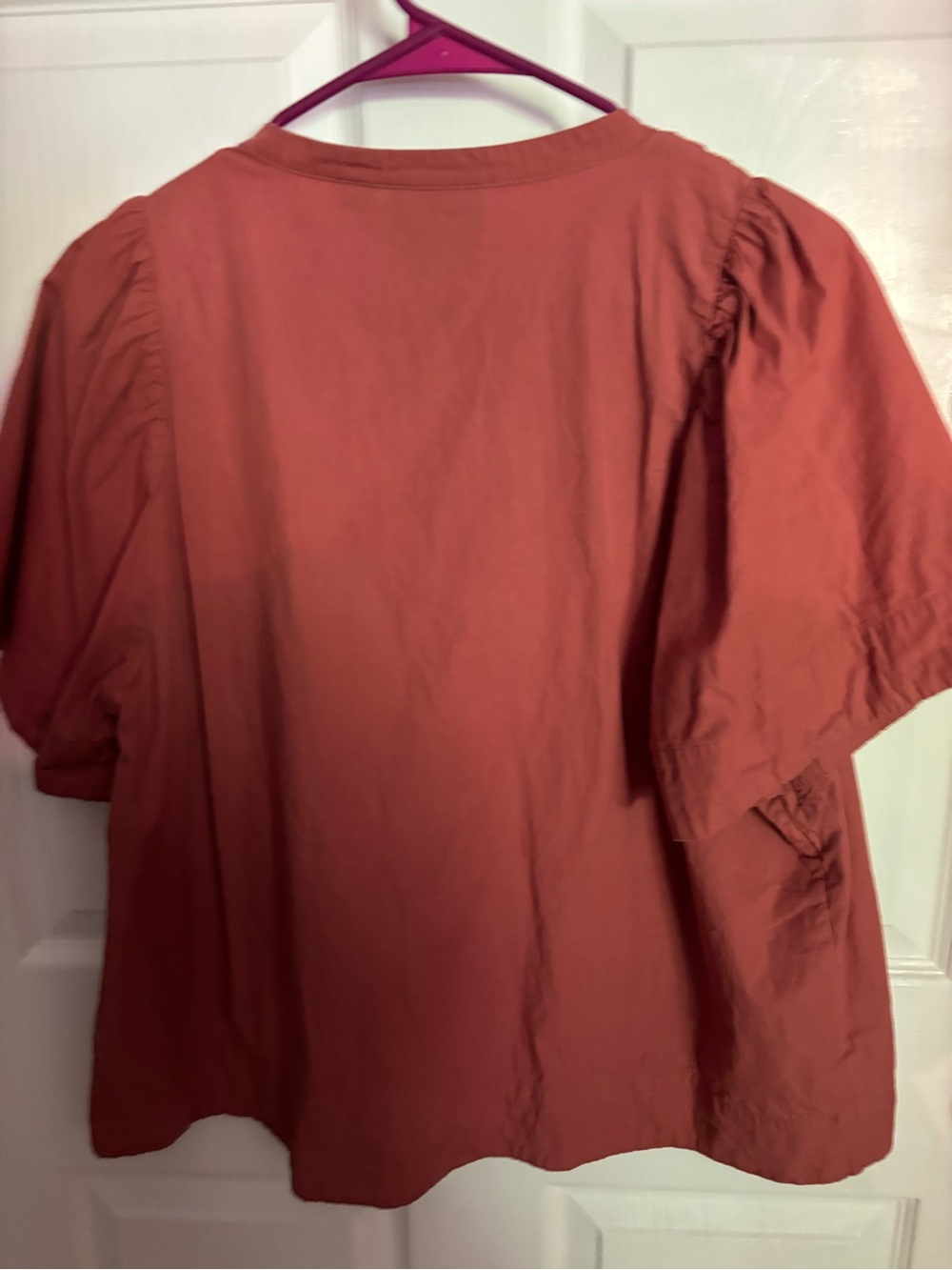 Anthropologie Maeve Poplin Pintuck blouse size 1x rose color - Picture 5 of 8